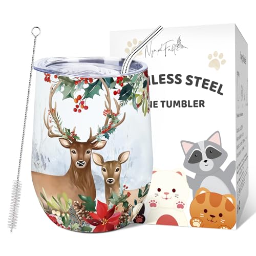NymphFable 12oz/350ml Edelstahl Thermobecher Kaffeebecher to go, Weihnachten Weinbecher Weinglas Mit Deckel und Strohhalm, Kaffee, Cocktails NymphFable 12oz/350ml Edelstahl Thermobecher Kaffeebecher to go, Weihnachten Weinbecher Weinglas Mit Deckel und Strohhalm, Kaffee, Cocktails von NymphFable