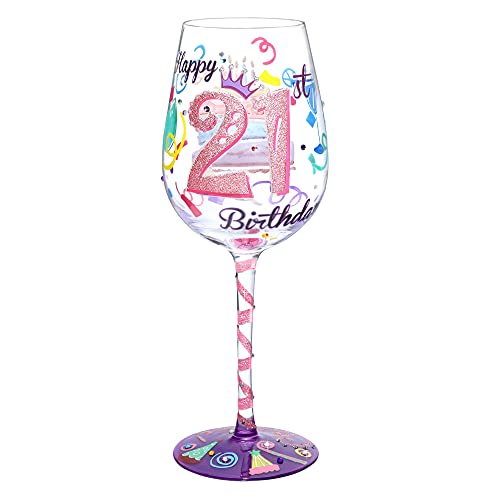 NymphFable 21 Geburtstag Geschenk 15oz Bunte Weingläser Handgemalt Personalisierte Geburtstagsgeschenk Für Freundin von NymphFable