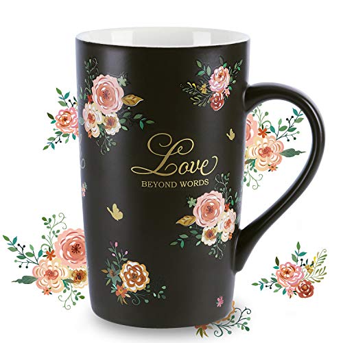 NymphFable 18oz Keramik Kaffeetasse Trinkbecher Personalisierte Liebe Blumen Kaffeetassen Mit Griff Beste Freundin von NymphFable