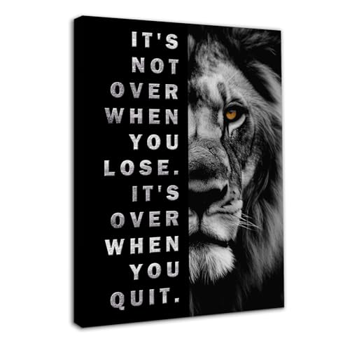 NymphFable Gerahmte Motivierende Löwe Wandkunst Dekor, Schwarz und Weiß Inspirierende Wandposter für Büro Fitnessstudio Schlafzimmer Dekor 12x16 zoll NymphFable Gerahmte Motivierende Löwe Wandkunst Dekor, Schwarz und Weiß Inspirierende Wandposter für Büro Fitnessstudio Schlafzimmer Dekor 12x16 zoll von NymphFable