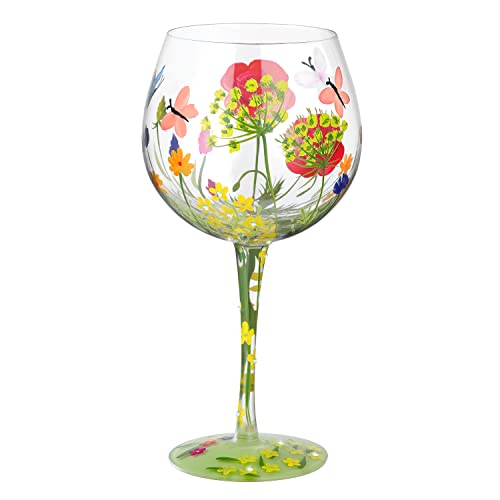 NymphFable Blumen Gin Gläser Handbemalt Garten Ballongläser Weinglas Bunte 20oz Personalisierte Geschenk von NymphFable