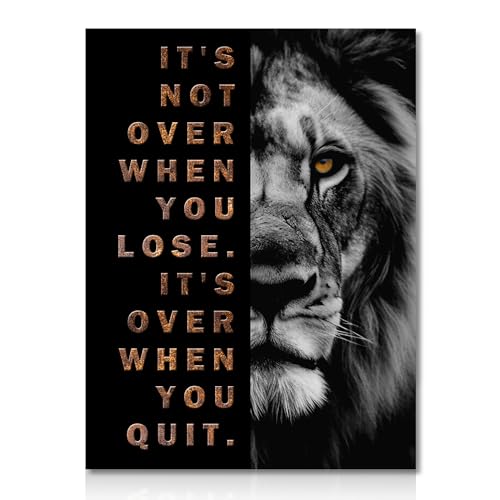 NymphFable Inspirierende Löwe Leinwand Bilder Schwarz und Gold Positive Wandposter für Büro Fitnessraum Wohnzimmer Deko 30x40 cm Ohne Rahmen NymphFable Inspirierende Löwe Leinwand Bilder Schwarz und Gold Positive Wandposter für Büro Fitnessraum Wohnzimmer Deko 30x40 cm Ohne Rahmen von NymphFable