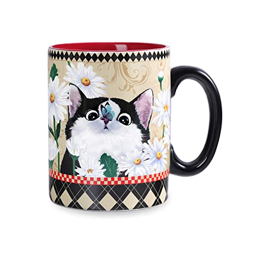 NymphFable Tasse Katze Kaffeebecher Keramik Kaffeetassen Mit Henkel Personalisierte Geschenk 18oz/550ml von NymphFable