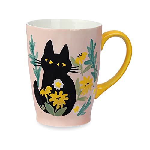 NymphFable Tasse Katze Keramik Kaffeetassen Große 600ml Mit Henkel 100% Handbemalt Trinkgläser Mit Griff Personalisierte Geschenk von NymphFable