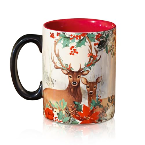 NymphFable Tasse Weihnachten Keramik Kaffeetassen Trinkgläser Große Mit Griff Personalisierte Geschenk 550ml von NymphFable