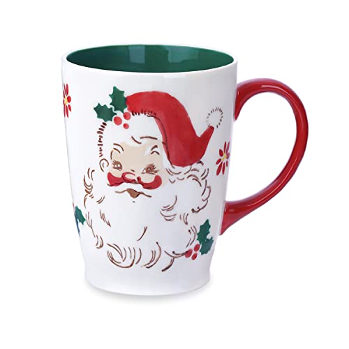 NymphFable Tasse Weihnachten Keramik Kaffeetassen Weihnachtsmann Tasse 100% Handbemalt Weihnachtsbecher Mit Griff Personalisierte Geschenk Große 600ml von NymphFable