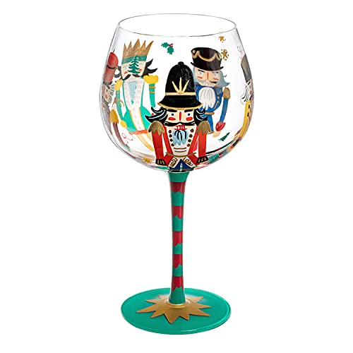 NymphFable Weihnachtsgläser Gin Gläser Handbemalt Nussknacker Stielglas 20oz Rotweinglas Personalisiert Geschenk von NymphFable