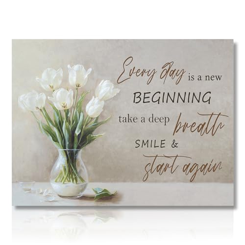 NymphFable Weiße Blumen Leinwand Bilder Motivierende Zitate Wandposter für Badezimmer Wohnzimmer Deko 30x40 cm Ohne Rahmen NymphFable Weiße Blumen Leinwand Bilder Motivierende Zitate Wandposter für Badezimmer Wohnzimmer Deko 30x40 cm Ohne Rahmen von NymphFable