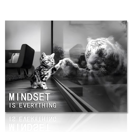 NymphFable motivierende Leinwand Bilder Katze und Tiger, schwarz weiß inspirierende Zitate Wandposter für Büro Wohnzimmer Dekor 12x16 ohne Rahmen NymphFable motivierende Leinwand Bilder Katze und Tiger, schwarz weiß inspirierende Zitate Wandposter für Büro Wohnzimmer Dekor 12x16 ohne Rahmen von NymphFable