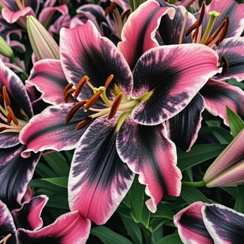 Lilien, Winterhart Lilien Rhizom, Mehrjährige Gartenrhizome, Seltene Pfingstrosen-Gartenbepflanzung-4 Rhizome-E von Nyugs