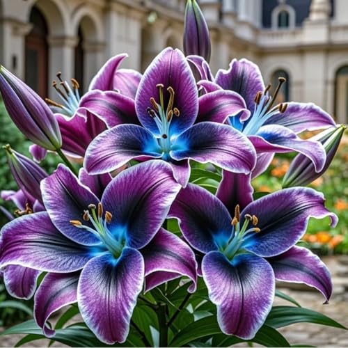Lilien, Winterhart Lilien Rhizom, Mehrjährige Gartenrhizome, Seltene Pfingstrosen-Gartenbepflanzung-6 Rhizome-D von Nyugs