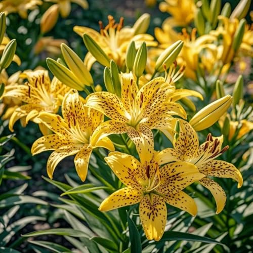 Lilien, Winterhart Lilien Rhizom, Mehrjährige Gartenrhizome, Seltene Pfingstrosen-Gartenbepflanzung-8 Rhizome-F von Nyugs