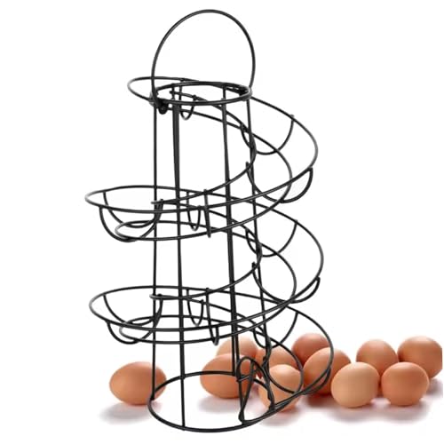 Eierhalter, moderne spiralförmige Eisendraht-Eierhalterspeicher mit rutschfestem Basis, Platz sparen praktischen Korb für Tisch, Küchentheke oder Kühlschranklagerung Eierhalter, moderne spiralförmige Eisendraht-Eierhalterspeicher mit rutschfestem Basis, Platz sparen praktischen Korb für Tisch, Küchentheke oder Kühlschranklagerung von Nyutcwe