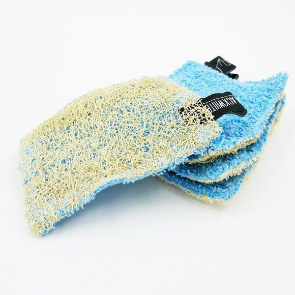 Nyuzi Blackwhite Schwamm | LuffaSchwamm zum duschen oder spülen mit upgecycelten Handtüchern 4er set von Nyuzi Blackwhite