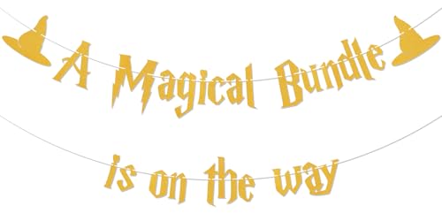 A Magical Bundle is on the Way Banner – Magisches Thema Babyparty-Dekoration, Magischer Zauberer Babyparty-Dekorationen, Goldglitzer A Magical Bundle is on the Way Banner – Magisches Thema Babyparty-Dekoration, Magischer Zauberer Babyparty-Dekorationen, Goldglitzer von Nyvvira