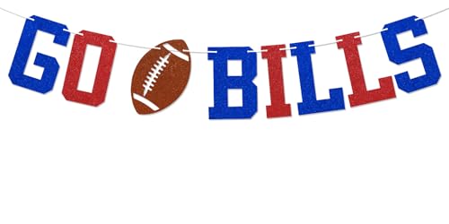 Go Bills Banner – Bills Fußball Party Schild, Fußbälle Spieltag Dekor, lustige Fußballspieltag Party Dekorationen Rot Blau Go Bills Banner – Bills Fußball Party Schild, Fußbälle Spieltag Dekor, lustige Fußballspieltag Party Dekorationen Rot Blau von Nyvvira