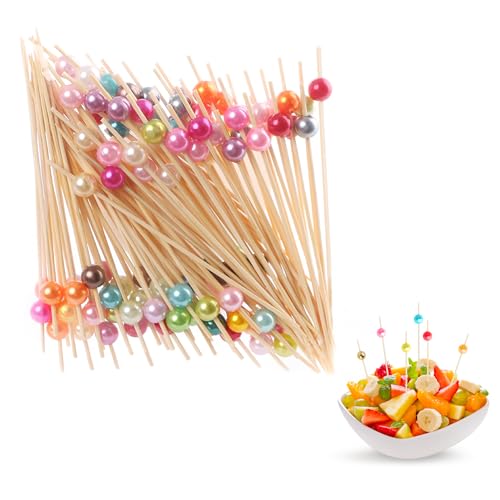100 Stück gemischte Bambus-Picks in 10 Farben, geeignet für Speisen und Getränke, Cocktail-Picks, Sandwich-Picks, Obst-Picks und andere Party-Lebensmittel, Zahnstocher aus Holz von NyxSeat