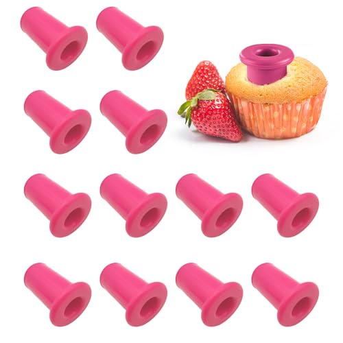 12 Stück Silikon-Muffin-Öffnungsstopfen, Muffinformen, Silikon-Öffnungsstopfen, Backwerkzeuge, Kuchenformen, geeignet zum Backen von Brot, Muffins und Cupcakes mit Hohlräumen zum einfachen Befüllen von NyxSeat