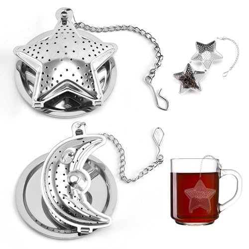 2 Stück Tee-Ei, Teefilter, Tee-Ei Für Losen Tee, Teefilter Aus Edelstahl, Stern-Mond-Teetassen-Sieb, Interessantes Loses Tee-Sieb, Geeignet Für Teekanne, Teetasse, Interessantes Tee-Sieb 2 Stück Tee-Ei, Teefilter, Tee-Ei Für Losen Tee, Teefilter Aus Edelstahl, Stern-Mond-Teetassen-Sieb, Interessantes Loses Tee-Sieb, Geeignet Für Teekanne, Teetasse, Interessantes Tee-Sieb von NyxSeat