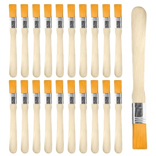 20 Stück Nylonpinsel, Grillpinsel, Malwerkzeugpinsel, Holzgriff-Nylonwolle-Brettpinsel, Staubpinsel, Werkzeugpinsel (13,5 cm) von NyxSeat