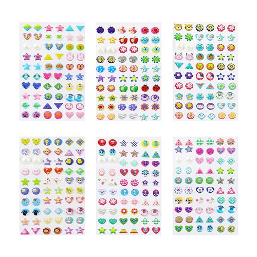 360 3D-Kristallaufkleber Für Kinder, Kristallkleberaufkleber, Mädchenohrringaufkleber, Nageldekorationsaufkleber, Selbstklebende Ohrringe, Süße Aufkleber von NyxSeat