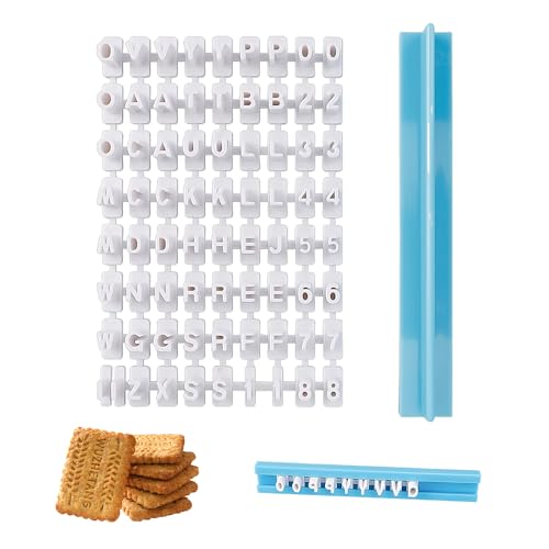 72er-Pack alphanumerisches Keksstempel-Set, Silikon-Buchstabenstempel, Keksstempel, Zahlenstempel, geeignet zum Backen, zur Keks- und Süßigkeitenherstellung usw. von NyxSeat