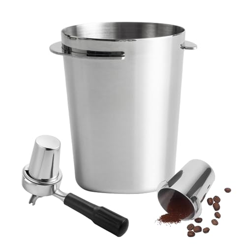 NyxSeat 1 Kaffeepulver Empfangstasse， Espresso Messbecher，Kaffee Siebträger Dosierbecher, 58mm Edelstahl Kaffeeverteiler，Suitable for Espresso Machines von NyxSeat