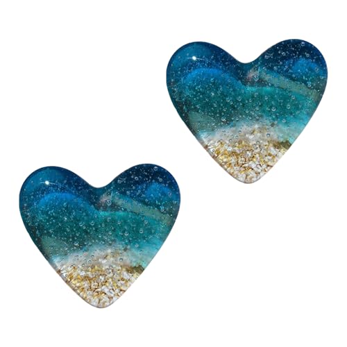 NyxSeat 2 Stück Taschen-Umarmungssteine, Mini-Liebessteine, dekorative Accessoires, personalisierte kreative Designs, Glücksgeschenke, Beste Freunde (Blauer Strand) von NyxSeat