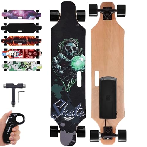 Campus Elektro-Longboard, Offroad-Elektro-Skateboard Mit Tragegriff-Design, Tragbares Surfbrett-Longboard Mit Fernbedienung, 8km Reichweite FüR Erwachsene, AnfäNger Und Jugendliche,C von NzEupno