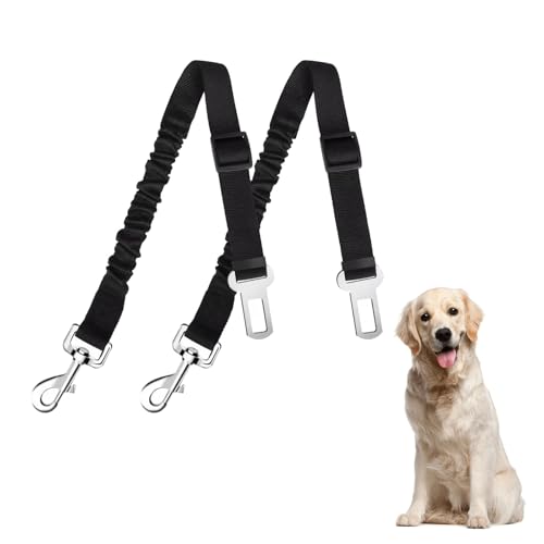 Nzexlyva 1 Packung mit 2 Hundesicherheitsgurt, verstellbares Hunde-Autogeschirr-Sicherheitsgurt-Clip, starker Hakenriegel & Sicherheitsgurtschnallen für Haustiere Sicherheit für Hunde, Rassen, Katzen von Nzexlyva
