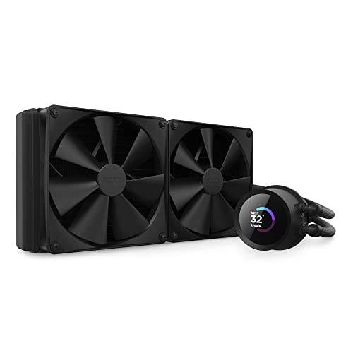 NZXT Kraken 280 - RL-KN280-B1-280mm AIO CPU Wasserkühlung - 1,54" LCD Display 240x240-2x140mm PWM Fans - EIN Breakoutkabel zur einfachen Installation - Schwarz von NZXT