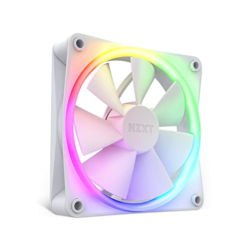 NZXT F120 RGB Fans - RF-R12SF-W1 - Erweiterte Anpassung der RGB-Beleuchtung – Flüsterleise Kühlung – Single (RGB-Lüfter und Controller ERFORDERLICH & NICHT ENTHALTEN) -120mm-Lüfter – Weiß von NZXT