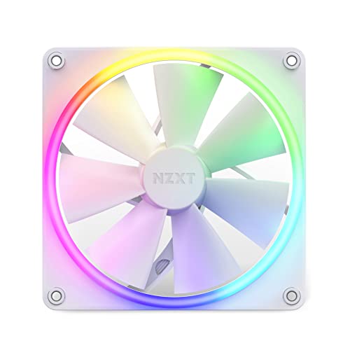 Nzxt F140 RGB Fans - RF-R14SF-W1 - Erweiterte Anpassung der RGB-Beleuchtung – Flüsterleise Kühlung – Single (RGB-Lüfter und Controller ERFORDERLICH & Nicht ENTHALTEN) -140mm-Lüfter – Weiß von NZXT