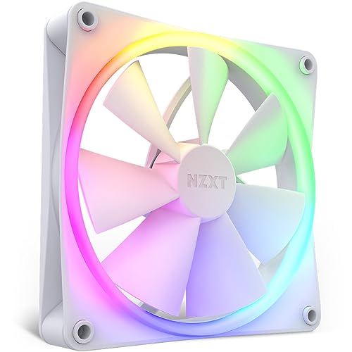 NZXT F140 RGB Fans - RF-R14SF-W1 - Erweiterte Anpassung der RGB-Beleuchtung – Flüsterleise Kühlung – Single (RGB-Lüfter und Controller ERFORDERLICH & NICHT ENTHALTEN) -140mm-Lüfter – Weiß von NZXT
