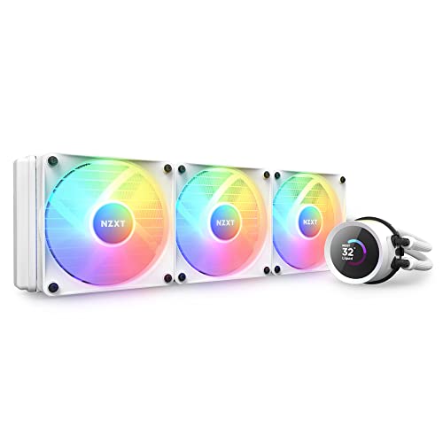 NZXT Kraken 360 RGB - RL-KR360-W1-360mm AIO CPU Wasserkühlung - 1,54'' LCD Display 240x240-3x120mm Core Fans - EIN Breakoutkabel zur einfachen Installation - anpassbar durch NZXT CAM - Weiß von NZXT