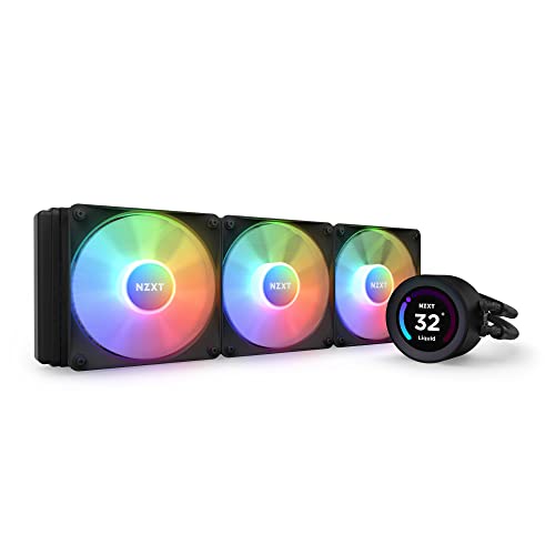 NZXT Kraken Elite 360 RGB - RL-KR36E-B1-360mm AIO CPU Wasserkühlung - 2,36" LCD Display 640x640-3x120mm Core Fans - EIN Breakoutkabel zur einfachen Installation - anpassbar durch NZXT CAM, Schwarz von NZXT