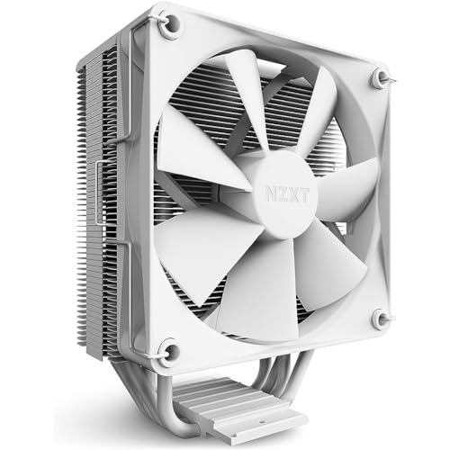 NZXT T120 Air Cooler - RC-TN120-W1 - CPU Luftkühler - 120mm PWM Lüfter - Direktkontakt Technologie- 4 Kupfer-Heatpipes - Optional 2 Lüfter möglich - passend für Intel und AMD Sockel - Weiß von NZXT