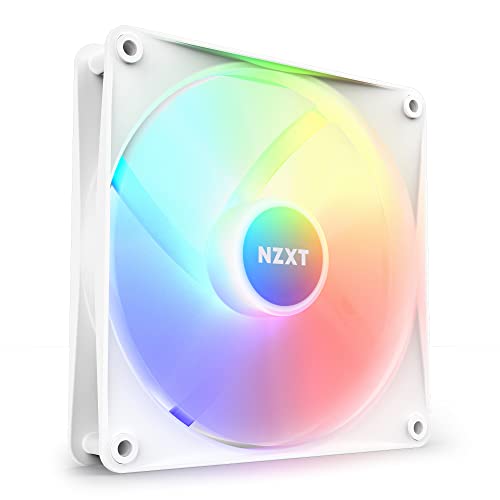 NZXT F140 RGB Core – 140 mm nabenmontierter RGB-Lüfter – 8 einzeln ansteuerbare LEDs, Hydrodynamisches Gleitlager – PWM-Steuerung, CAM-Software, Weiß, Typ des Netzanschlusses 3-polig NZXT F140 RGB Core – 140 mm nabenmontierter RGB-Lüfter – 8 einzeln ansteuerbare LEDs, Hydrodynamisches Gleitlager – PWM-Steuerung, CAM-Software, Weiß, Typ des Netzanschlusses 3-polig von NZXT