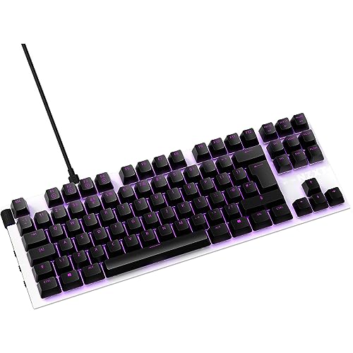 NZXT Function TKL 2022 Mechanische PC Gaming Tastatur - beleuchtet - lineare RGB Schalter - MX kompatible Schalter - Hot Swap - Aluminium Cover - Mechanical Gaming Keyboard | DE (QWERTZ) Weiß von NZXT