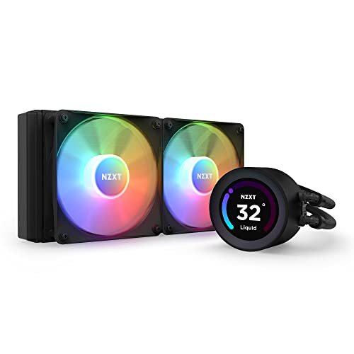 NZXT Kraken Elite 240 RGB - RL-KR24E-B1-240mm AIO CPU Wasserkühlung - 2,36" LCD Display 640x640-2x120mm RGB Core Fans - EIN Breakoutkabel zur einfachen Installation - anpassbar CAM, Schwarz von NZXT