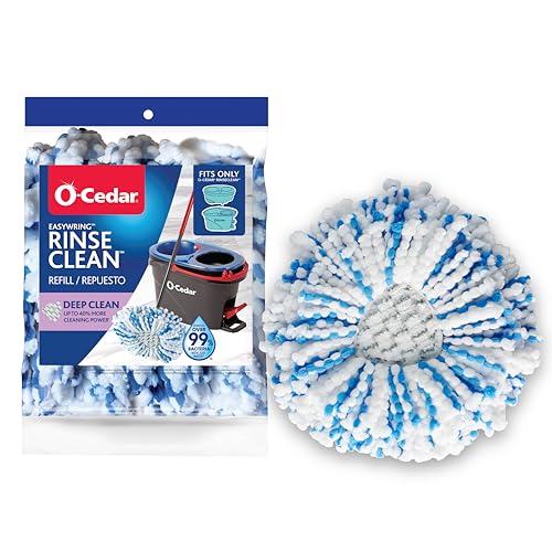 O-Cedar RinseClean Deep Clean Spin Moppkopf Ersatz | maschinenwaschbar | wiederverwendbar | Mikrofaser-Nachfüllung | 40% mehr Reinigungskraft von O-Cedar