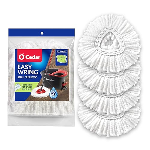 O-Cedar EasyWring Spin Mop Mikrofaser-Nachfüllpackung, 4 Stück von O-Cedar