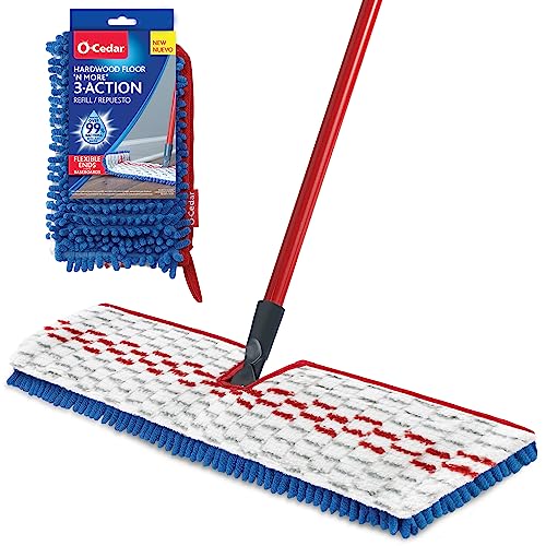 O-Cedar Hartholz Floor 'N More 3-Action-Wischmopp mit 1 extra Nachfüllpackung, Mikrofaser-Wischmopp mit 3 Griffen, nass oder trocken verwenden O-Cedar Hartholz Floor 'N More 3-Action-Wischmopp mit 1 extra Nachfüllpackung, Mikrofaser-Wischmopp mit 3 Griffen, nass oder trocken verwenden von O-Cedar