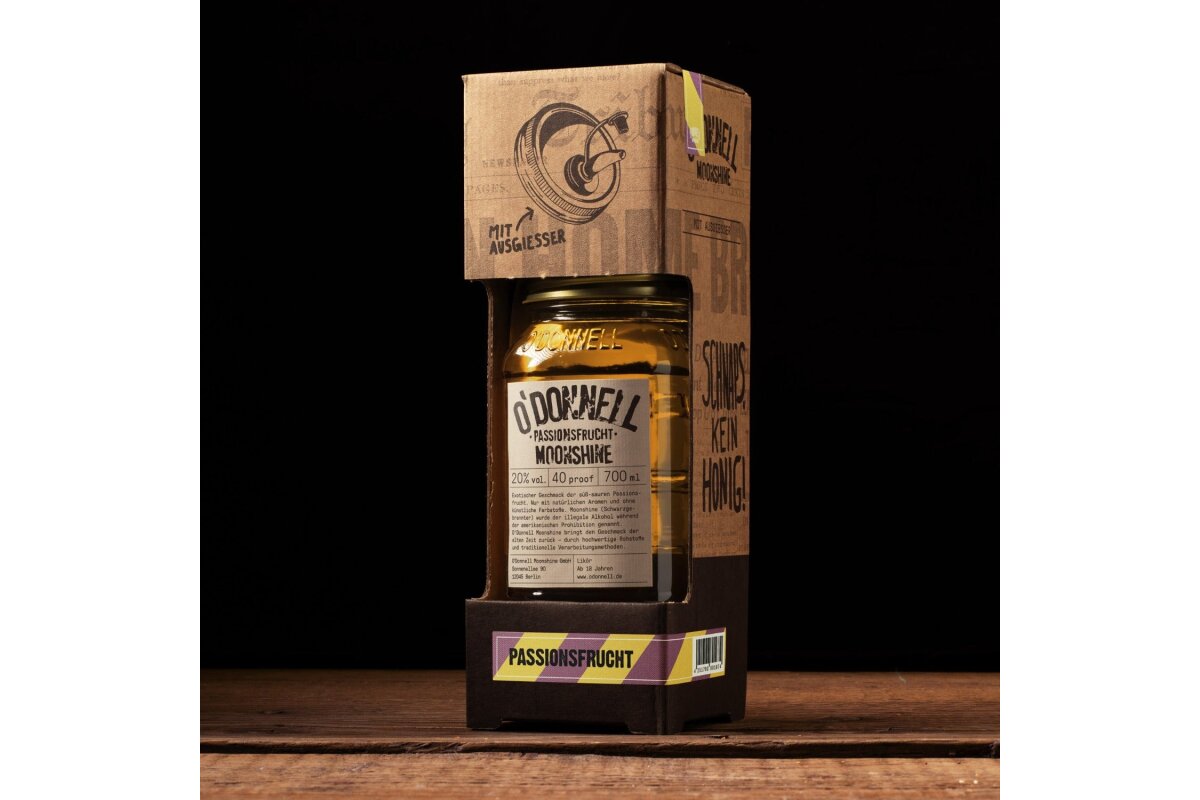 O`Donnell Moonshine Kombiset Passionsfrucht 20% Vol. 700 ml inkl. ausgießer O`Donnell Moonshine Kombiset Passionsfrucht 20% Vol. 700 ml inkl. ausgießer von O`DONNELL MOONSHINE