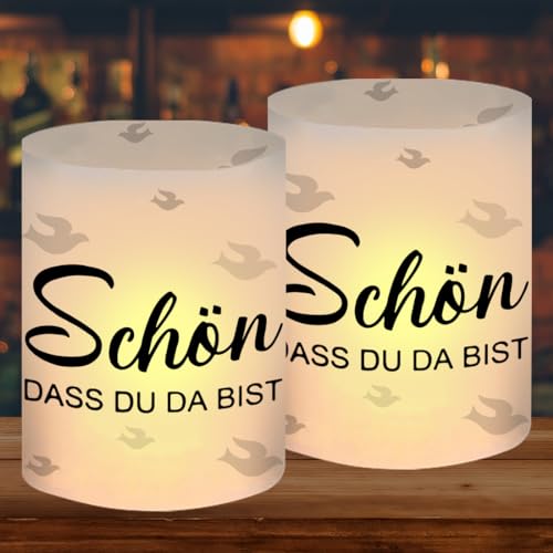 12 Stück Windlicht Tischdeko Schön DASS du da bist, Teelichter Tischdeko Geburtstag, Windlichter Taufe Kommunion Deko, Lichthülle für Junge Mädchen Taufe Konfirmation Hochzeit Geburtstag Deko von O-Kinee