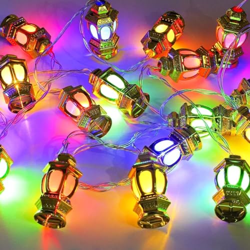 Muslim Eid Lichter String,Ramadan Laterne Form String Licht,Bunte Ramadan Mubarak Licht,3 Meter 20 Leds USB Seil Lichter für Eid Al- Fitr Party Festival Home von O-Kinee