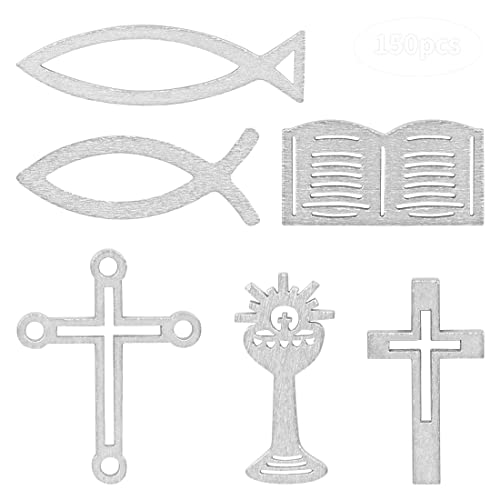 O-Kinee Taufdeko Junge Mädchen, Holz Kreuz Fische Deko Tischdeko Streudeko Streu Deko Tisch Silber für Taufe, Kommunion, Konfirmation- 150 Stück O-Kinee Taufdeko Junge Mädchen, Holz Kreuz Fische Deko Tischdeko Streudeko Streu Deko Tisch Silber für Taufe, Kommunion, Konfirmation- 150 Stück von O-Kinee