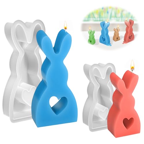 2 Stück Ostern Kaninchen Silikonformen Gießformen, Osterhase Silikonformen, Kaninchen Kerzen Gießformen, Silikon Gießform Ostern, Hasenform DIY für Gips, Sojawachs Kerzen, Handwerk 2 Stück Ostern Kaninchen Silikonformen Gießformen, Osterhase Silikonformen, Kaninchen Kerzen Gießformen, Silikon Gießform Ostern, Hasenform DIY für Gips, Sojawachs Kerzen, Handwerk von O-Kinee