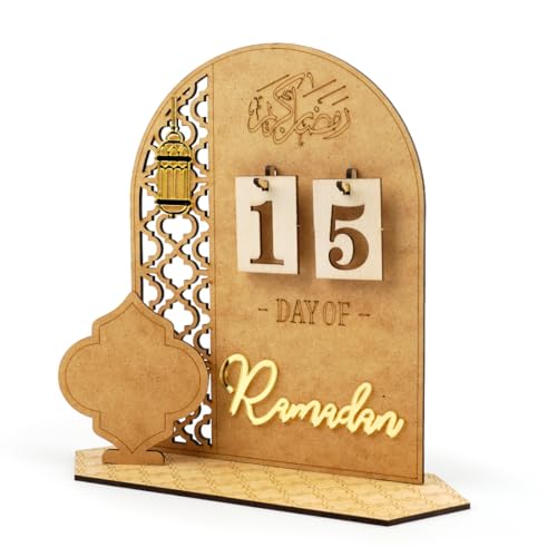 Ramadan Kalender Aus Holz, Eid Mubarak Adventskalender, 30 Tage Countdown Ramadan Kalender Kinder, DIY Eid Mubarak Kalender Dekoration für Zuhause, Countdown-Kalender Ornament Geschenke für Kinder von O-Kinee