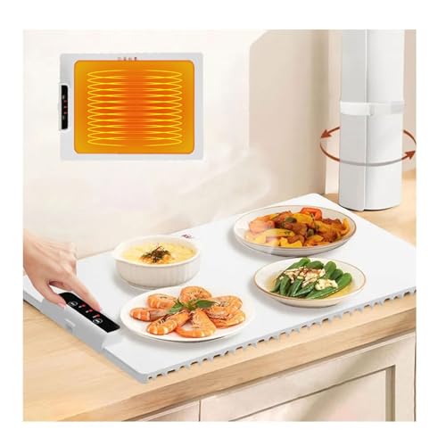 Electric Warming Tray with Adjustable Temperature, Portable Electric Warming Tray Silicone, Foldable Food Warmer Hot Plate Placemat Server, Food Warmer Fast Heating Electric Server Warming Tray ( Farb von O·Lankeji